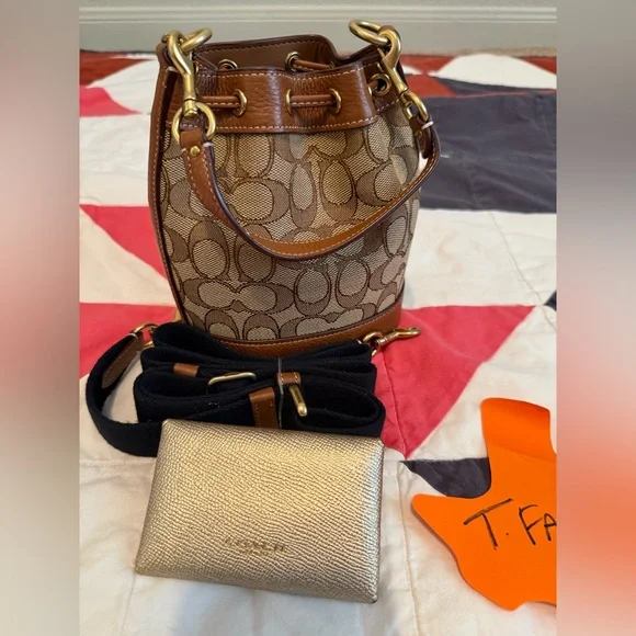 Coach Brown Mickey Mouse Bucket Bag - Picture 2 of 5